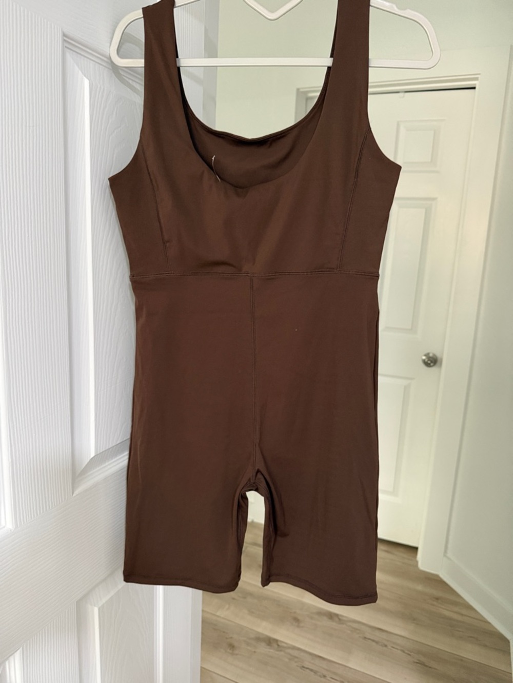 Octobers Very Own Brown Scoop Neck Active Romper